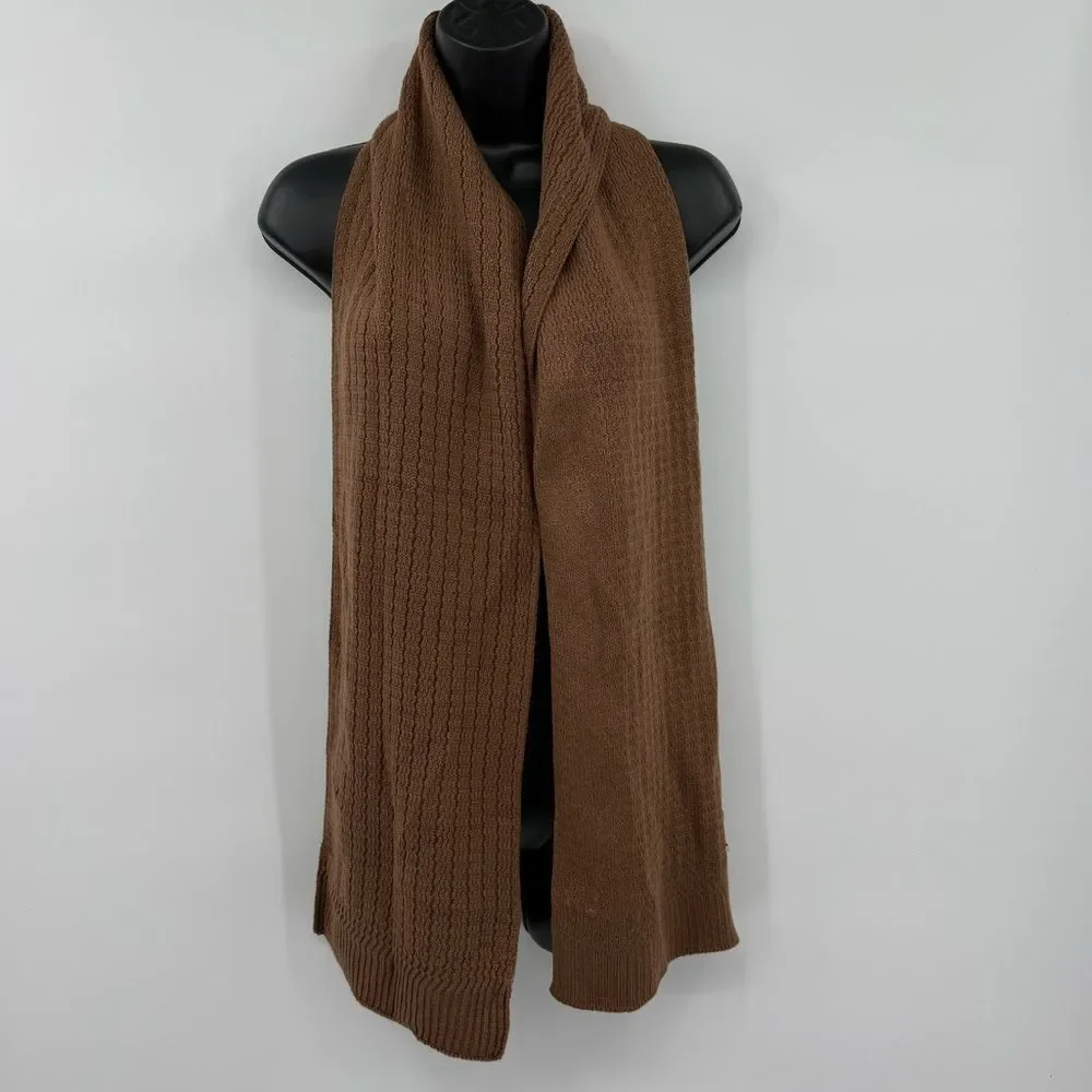 Michael Kors Ribbed Knit Scarf Wrap in Brown | One Size